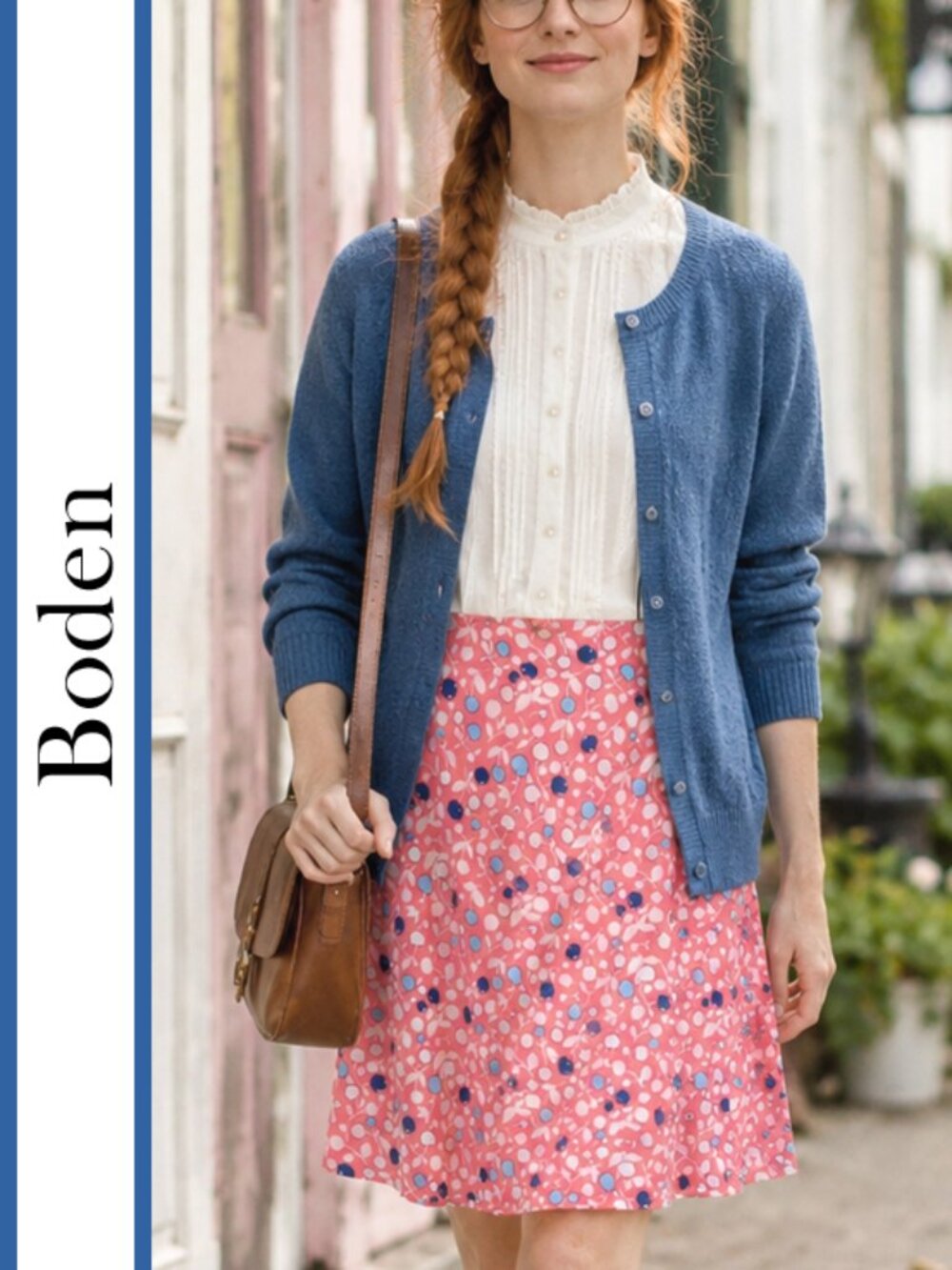Boden | 'Retro Cherries' Printed Cotton A-line Skirt